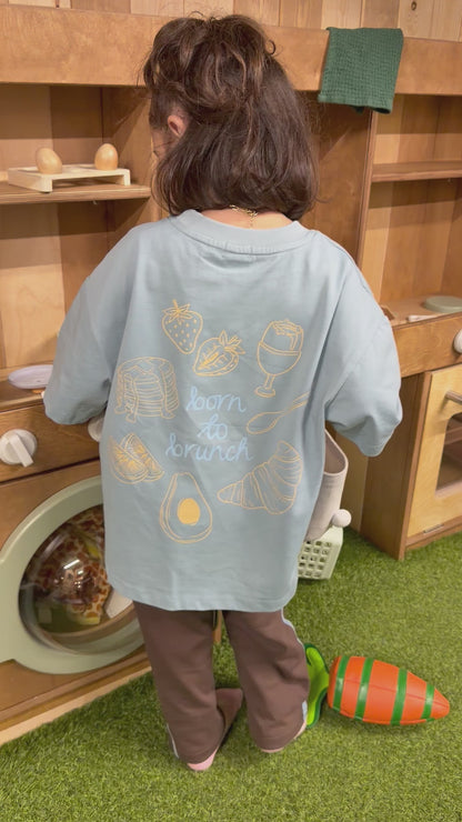 BORN TO BRUNCH TEE BLUE